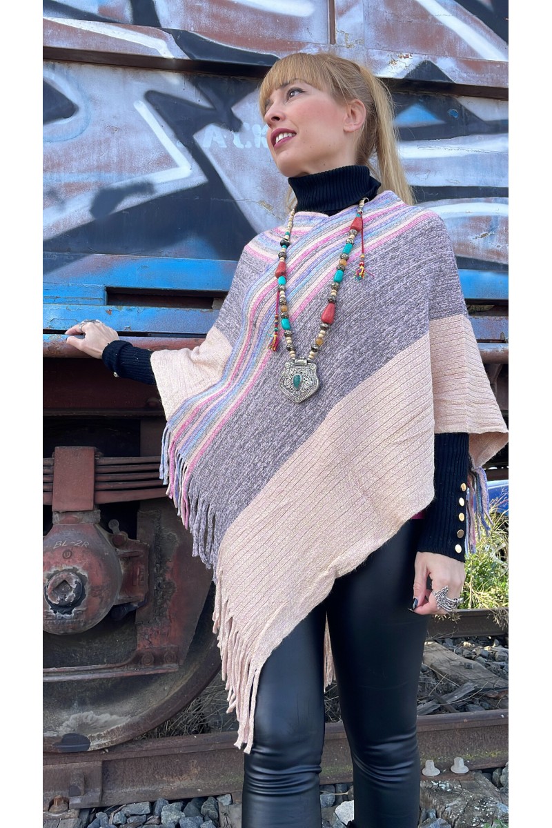 PONCHO ROSA PASTEL